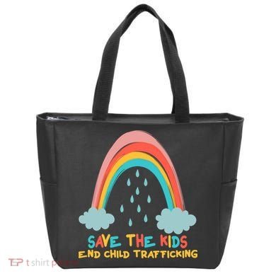 Save The Kids End Child Trafficking Rainbow Tote Bag