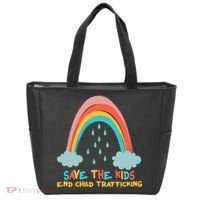 Save The Kids End Child Trafficking Rainbow Tote Bag thumb 0