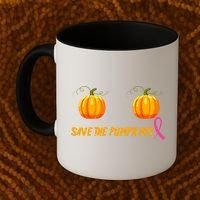 Save The Pumpkins Breast Cancer Coffee Mug thumb 2