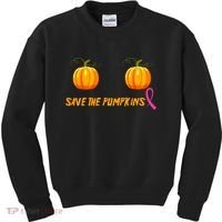 Save The Pumpkins Breast Cancer Kids Sweatshirt thumb 0