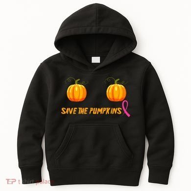 Save The Pumpkins Breast Cancer Kids Hoodie