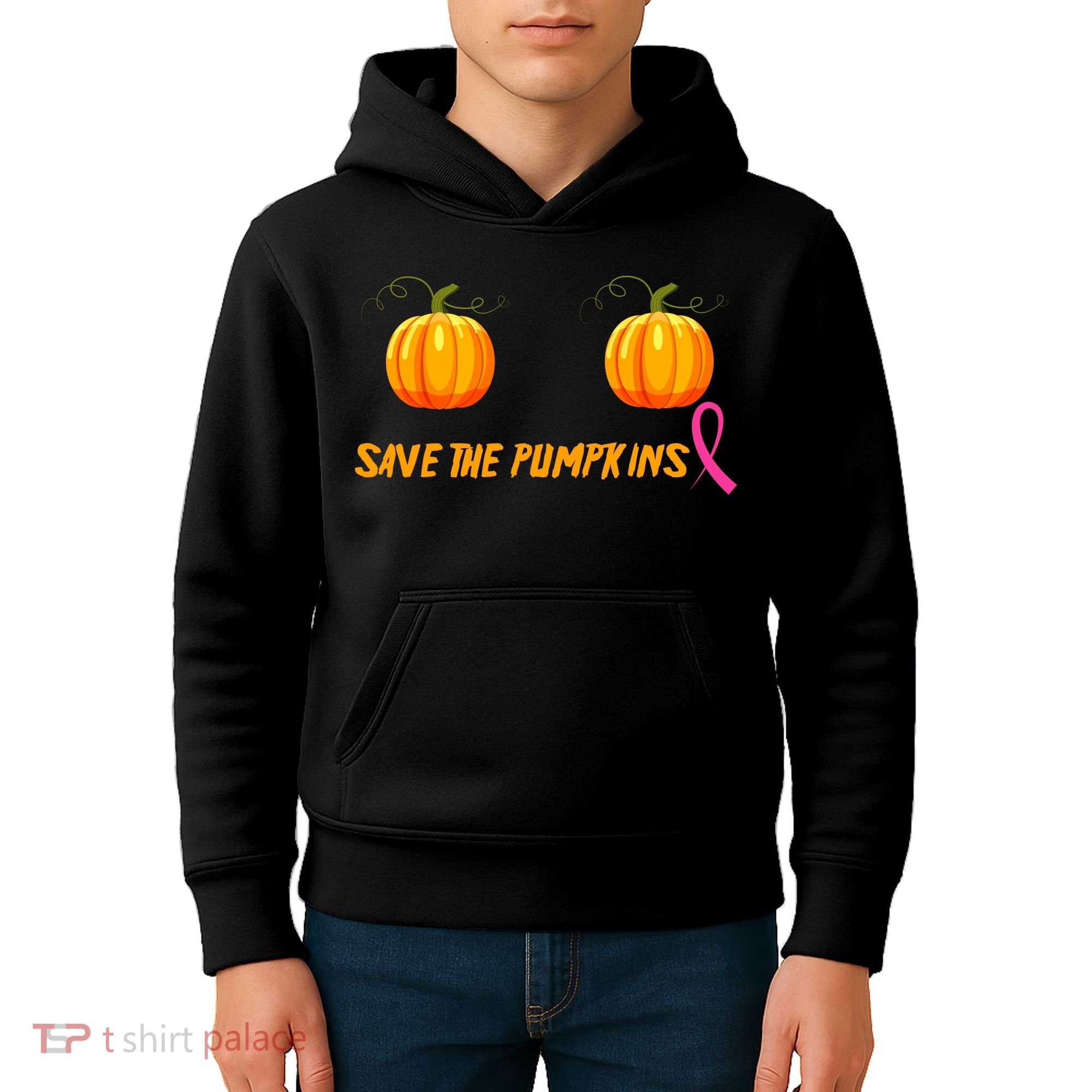Save The Pumpkins Breast Cancer Kids Hoodie