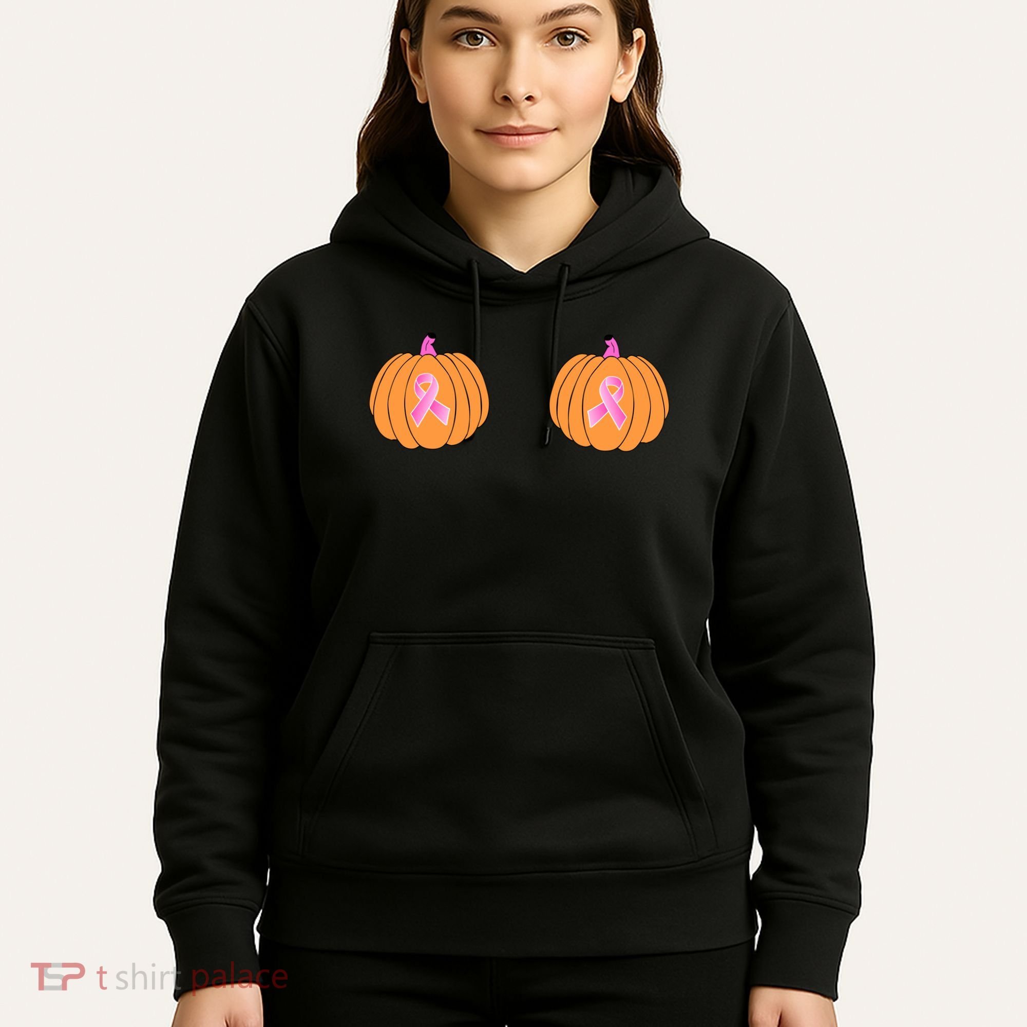 Save The Pumpkins Breast Cancer Ribbon Hoodie