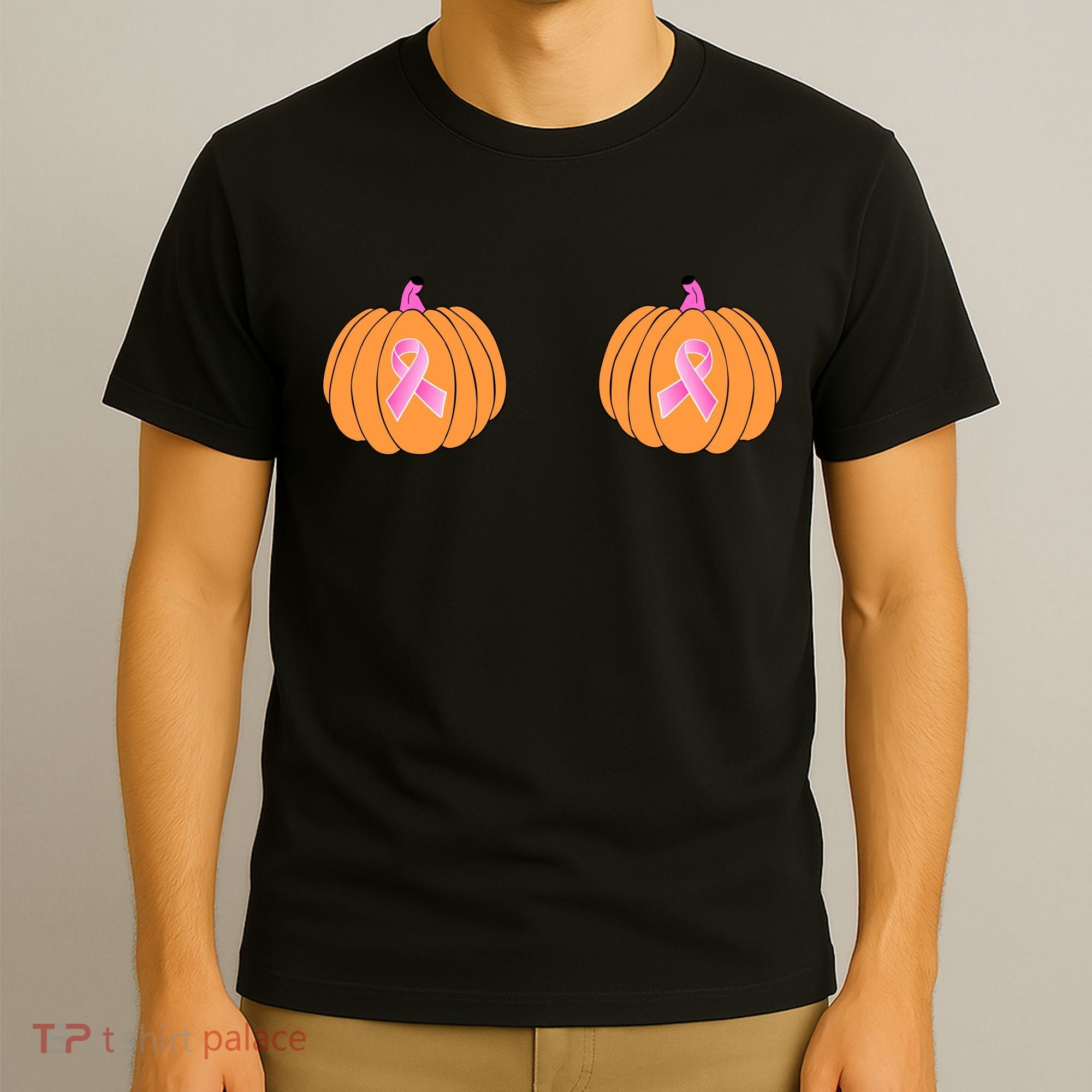 Save The Pumpkins Breast Cancer Ribbon T-Shirt