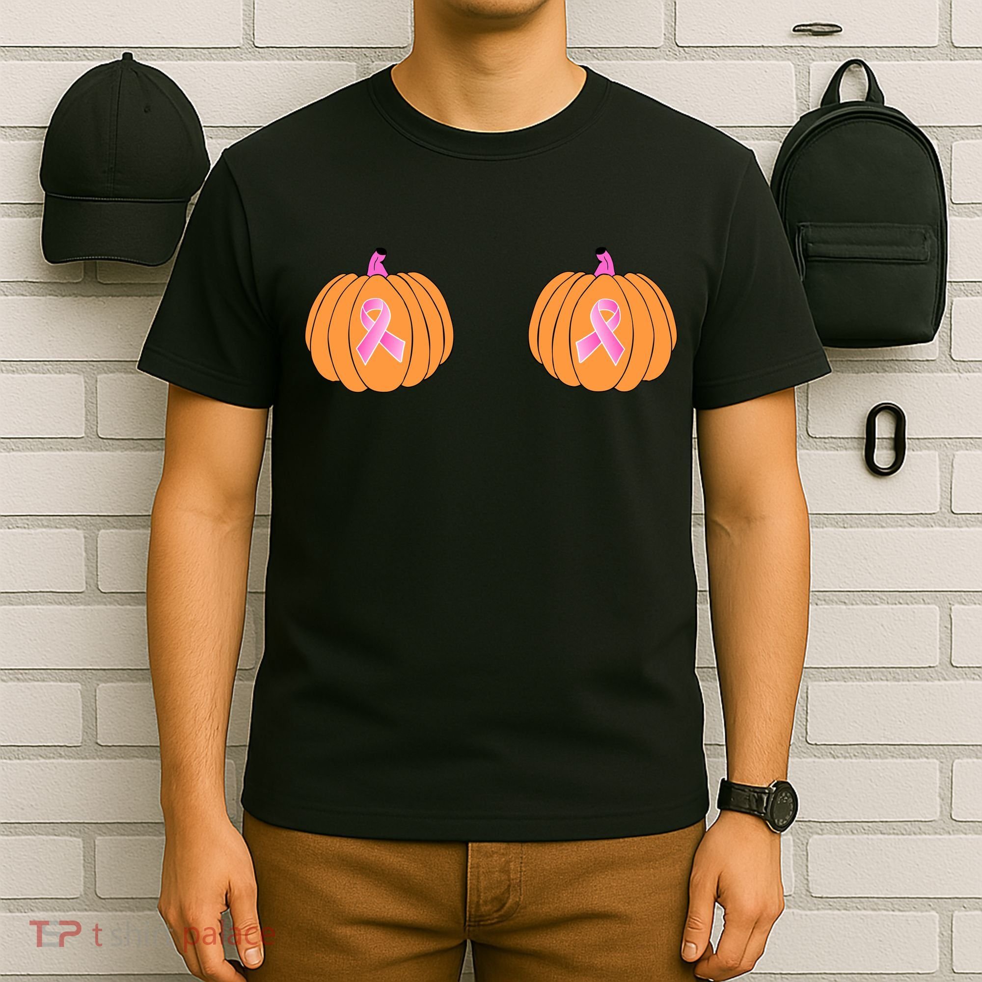 Save The Pumpkins Breast Cancer Ribbon T-Shirt