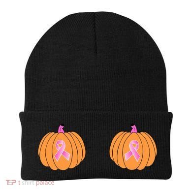 Save The Pumpkins Breast Cancer Ribbon Beanie