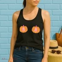 Save The Pumpkins Breast Cancer Ribbon Women's Tank Top thumb 2