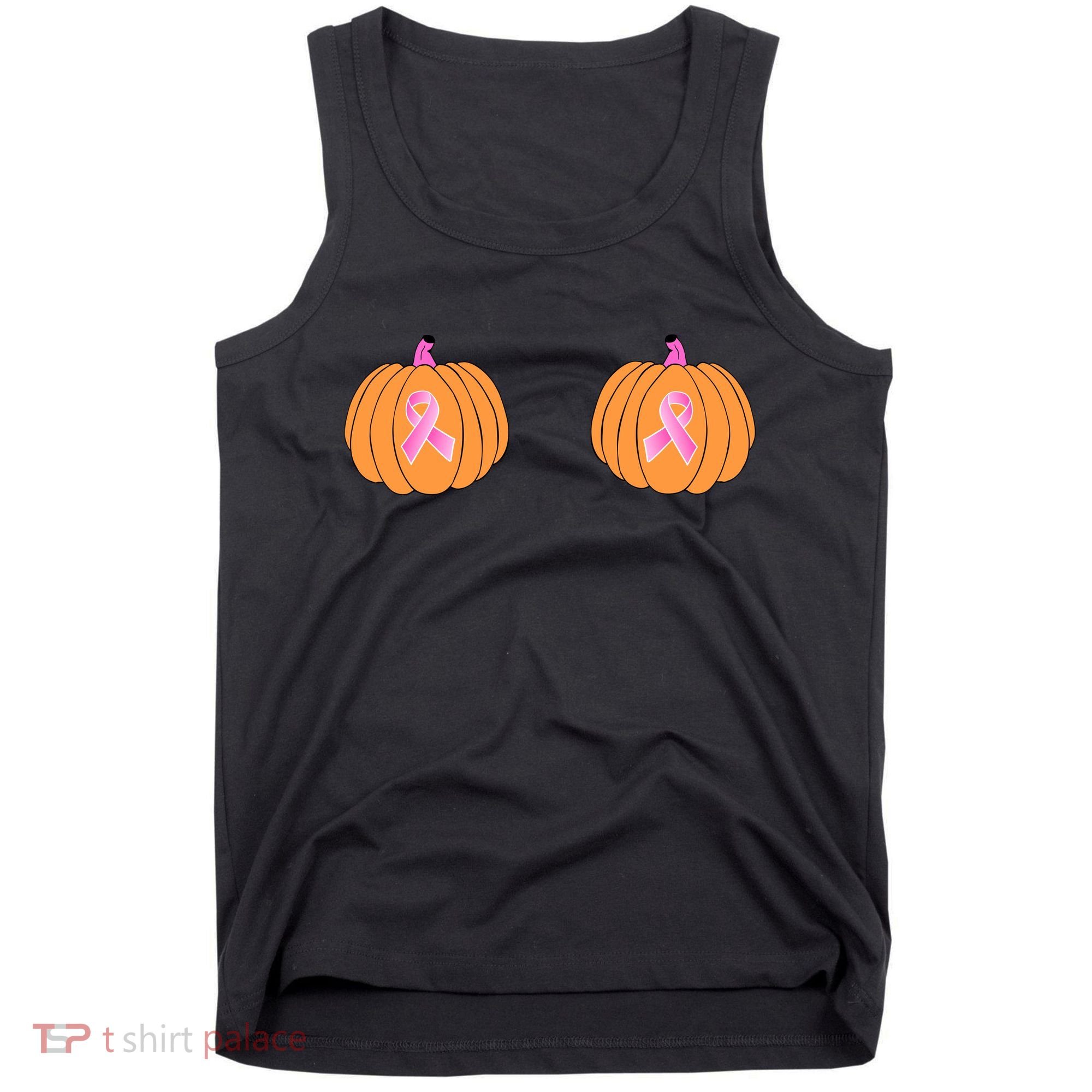 Save The Pumpkins Breast Cancer Ribbon Tank Top