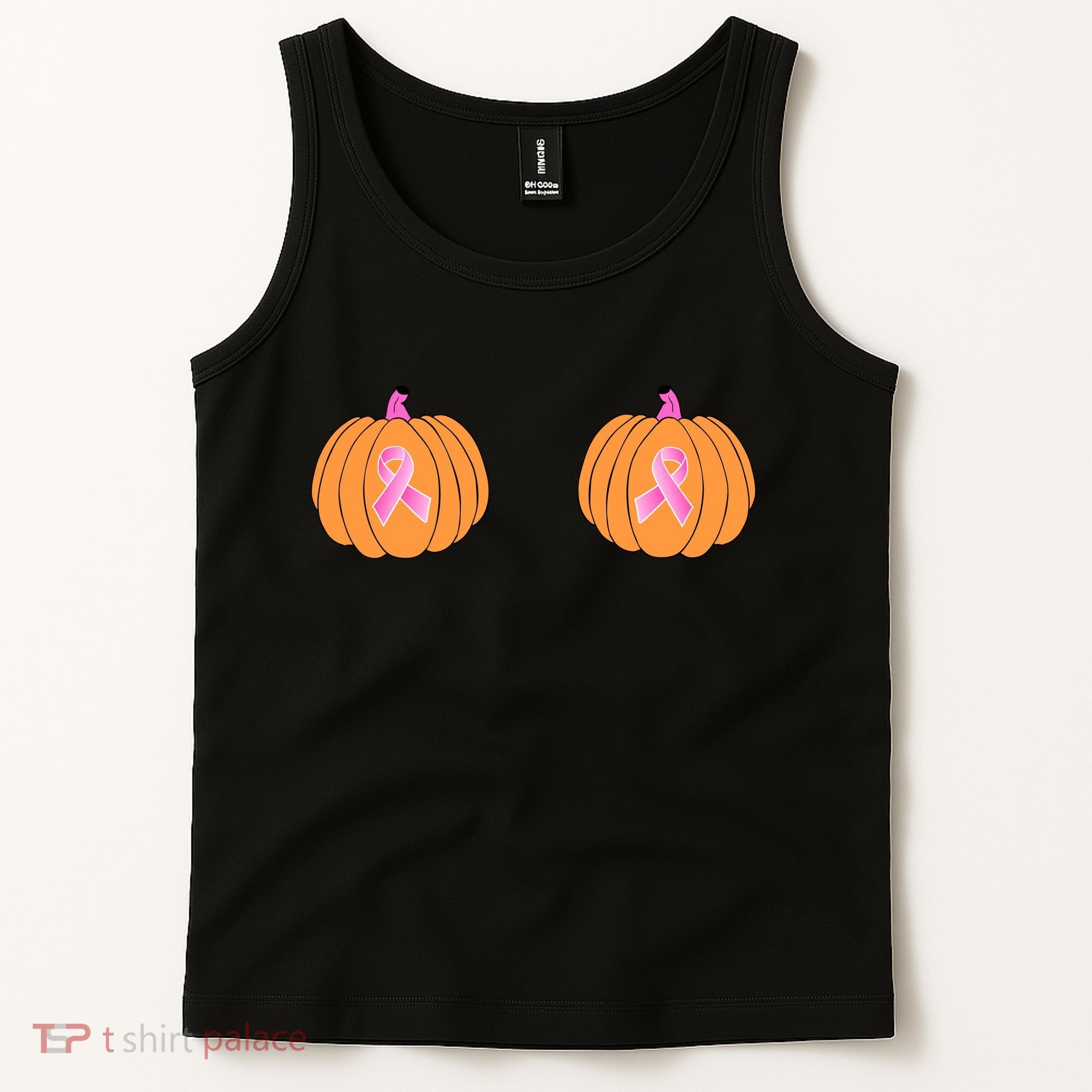 Save The Pumpkins Breast Cancer Ribbon Tank Top