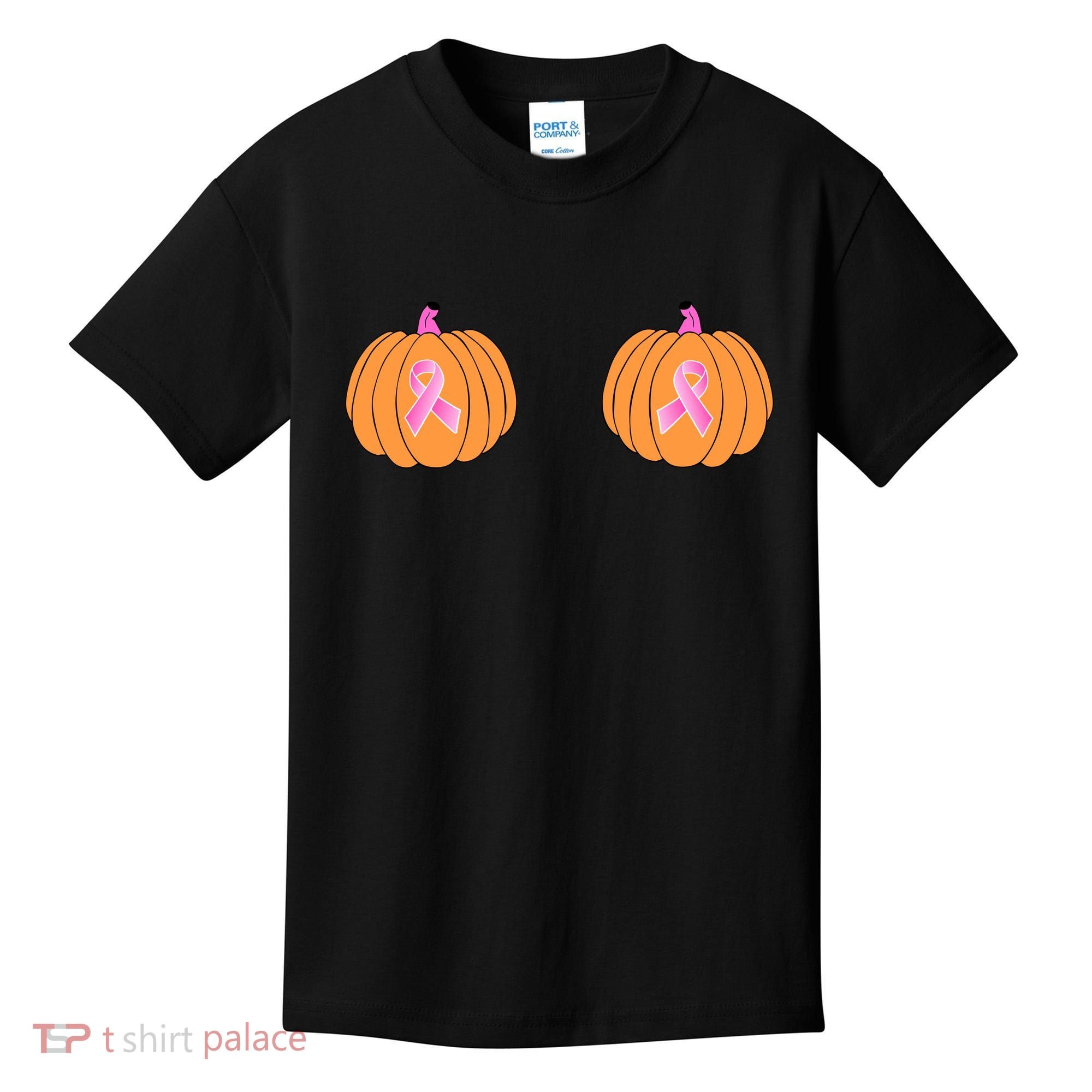 Save The Pumpkins Breast Cancer Ribbon Kids T-Shirt