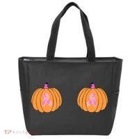 Save The Pumpkins Breast Cancer Ribbon Tote Bag thumb 0