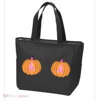 Save The Pumpkins Breast Cancer Ribbon Tote Bag thumb 3