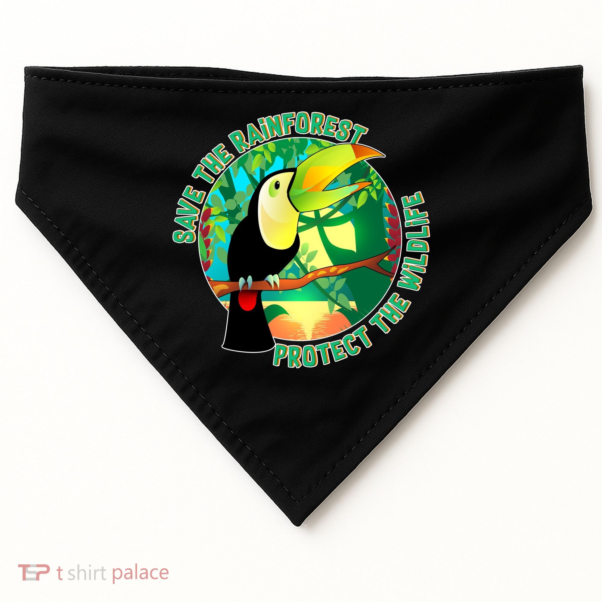 Save the Rainforest -  Protect the Wildlife USA-Made Doggie Bandana