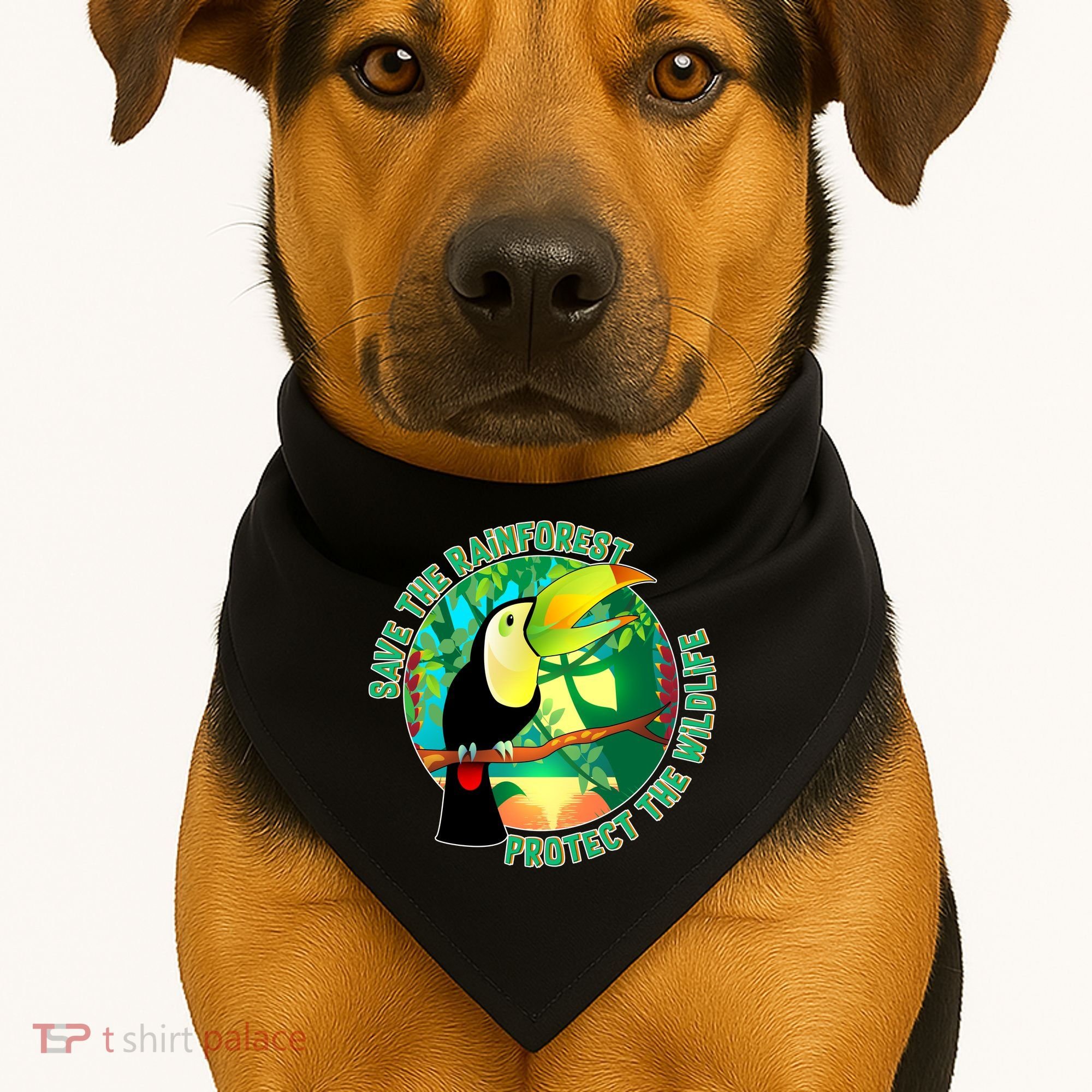 Save the Rainforest -  Protect the Wildlife USA-Made Doggie Bandana