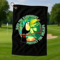 Save the Rainforest -  Protect the Wildlife Golf Towel thumb 1
