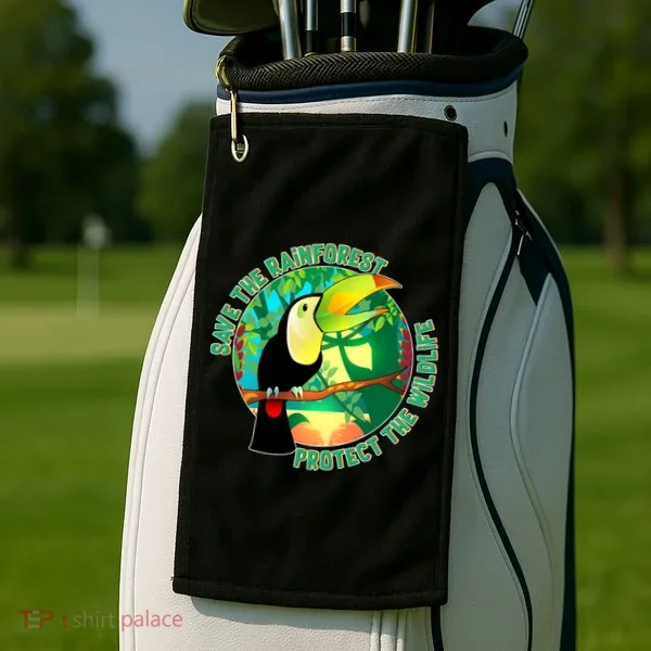Save the Rainforest -  Protect the Wildlife Golf Towel