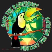 Save the Rainforest -  Protect the Wildlife Golf Towel thumb 3