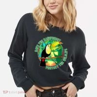 Save the Rainforest -  Protect the Wildlife Cropped Pullover Crew thumb 2