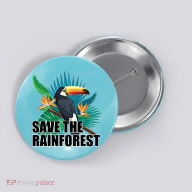 Save the Rainforest -  Protect the Wildlife Button