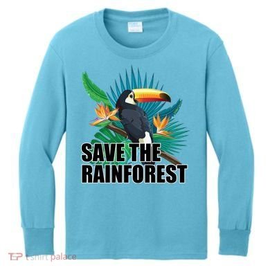 Save the Rainforest -  Protect the Wildlife Kids Long Sleeve Shirt