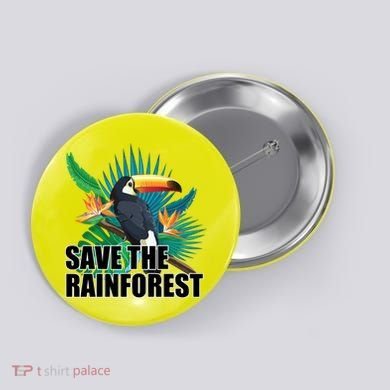Save The Rainforest Button