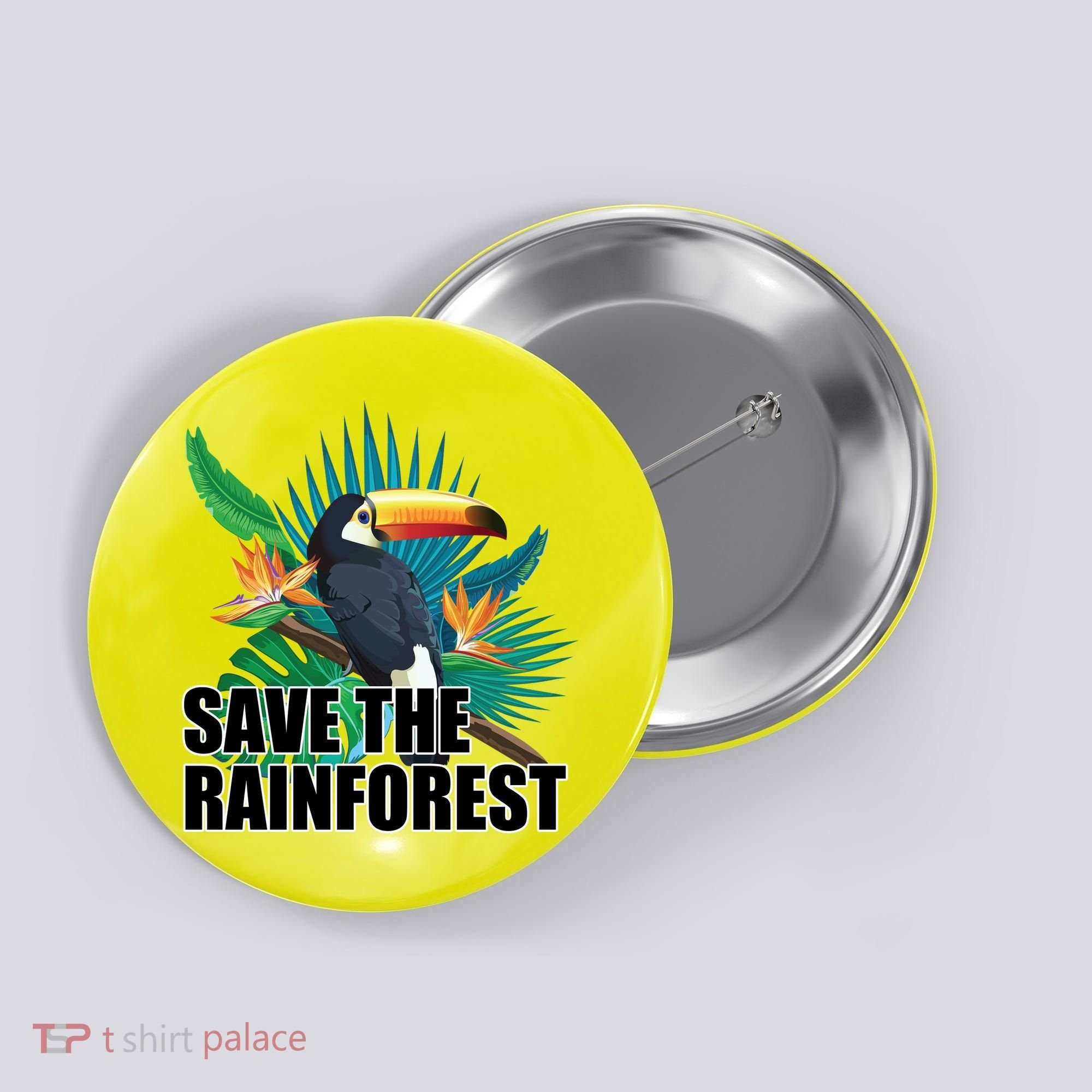 Save The Rainforest Button