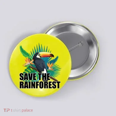 Save The Rainforest Button