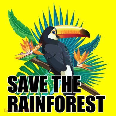 Save The Rainforest Button