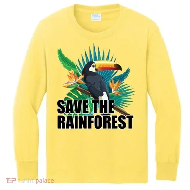 Save The Rainforest Kids Long Sleeve Shirt