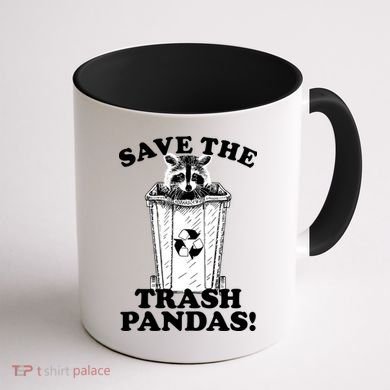 Save the Trash Pandas Funny Raccoon Coffee Mug back