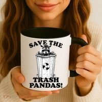 Save the Trash Pandas Funny Raccoon Coffee Mug thumb 3