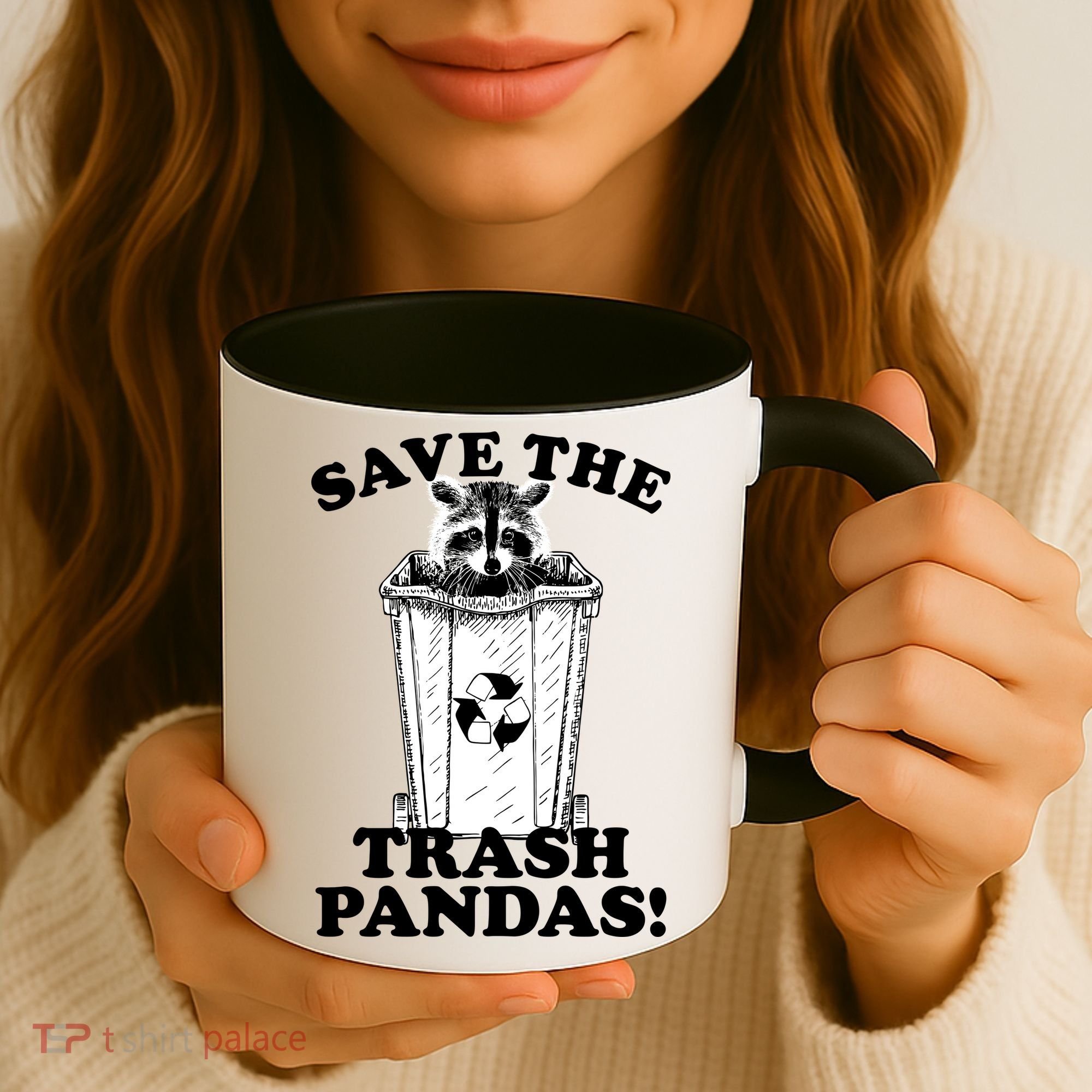 Save the Trash Pandas Funny Raccoon Coffee Mug