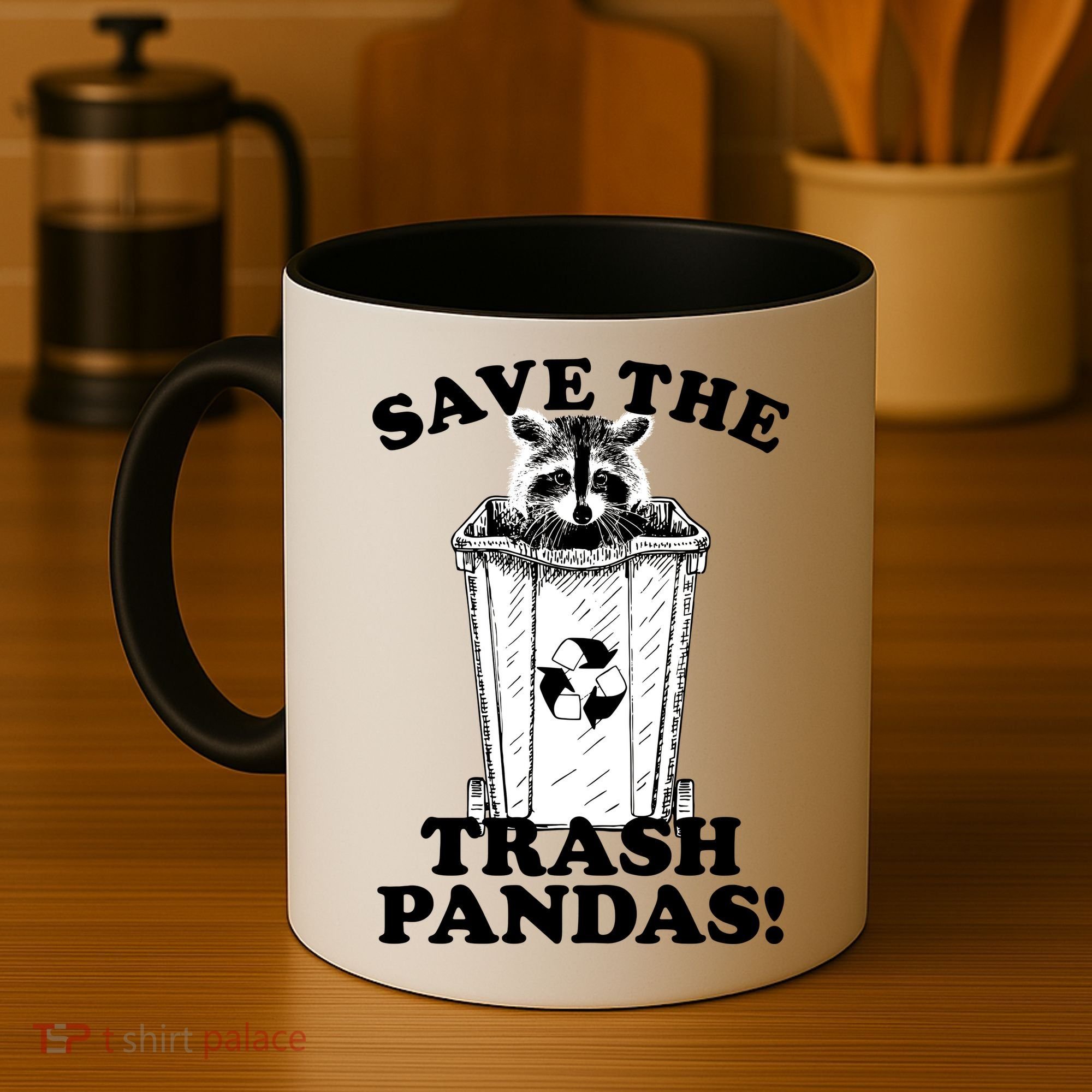 Save the Trash Pandas Funny Raccoon Coffee Mug