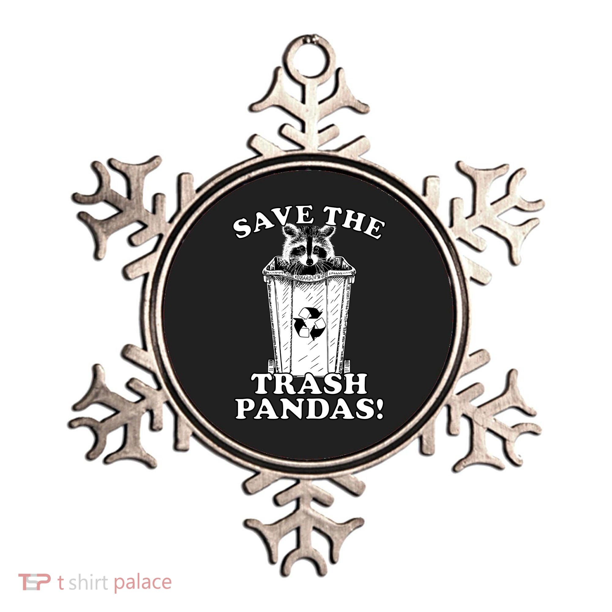Save the Trash Pandas Funny Raccoon Ornament