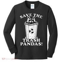 Save the Trash Pandas Funny Raccoon Kids Long Sleeve Shirt thumb 0