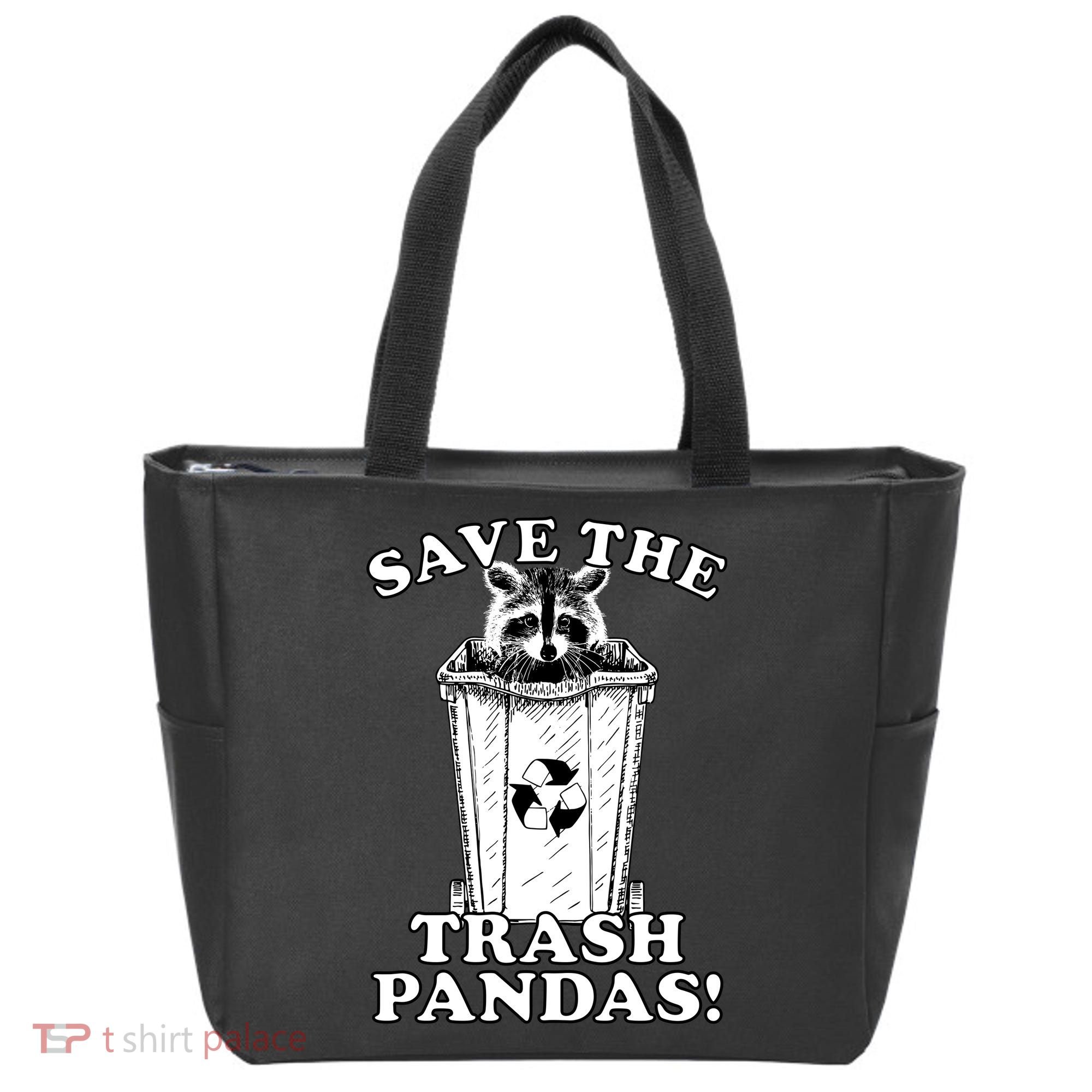 Save the Trash Pandas Funny Raccoon Tote Bag