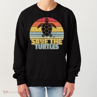 Save The Turtles Retro Style Women's Sweatshirt