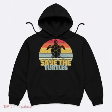 Save The Turtles Retro Style Hoodie