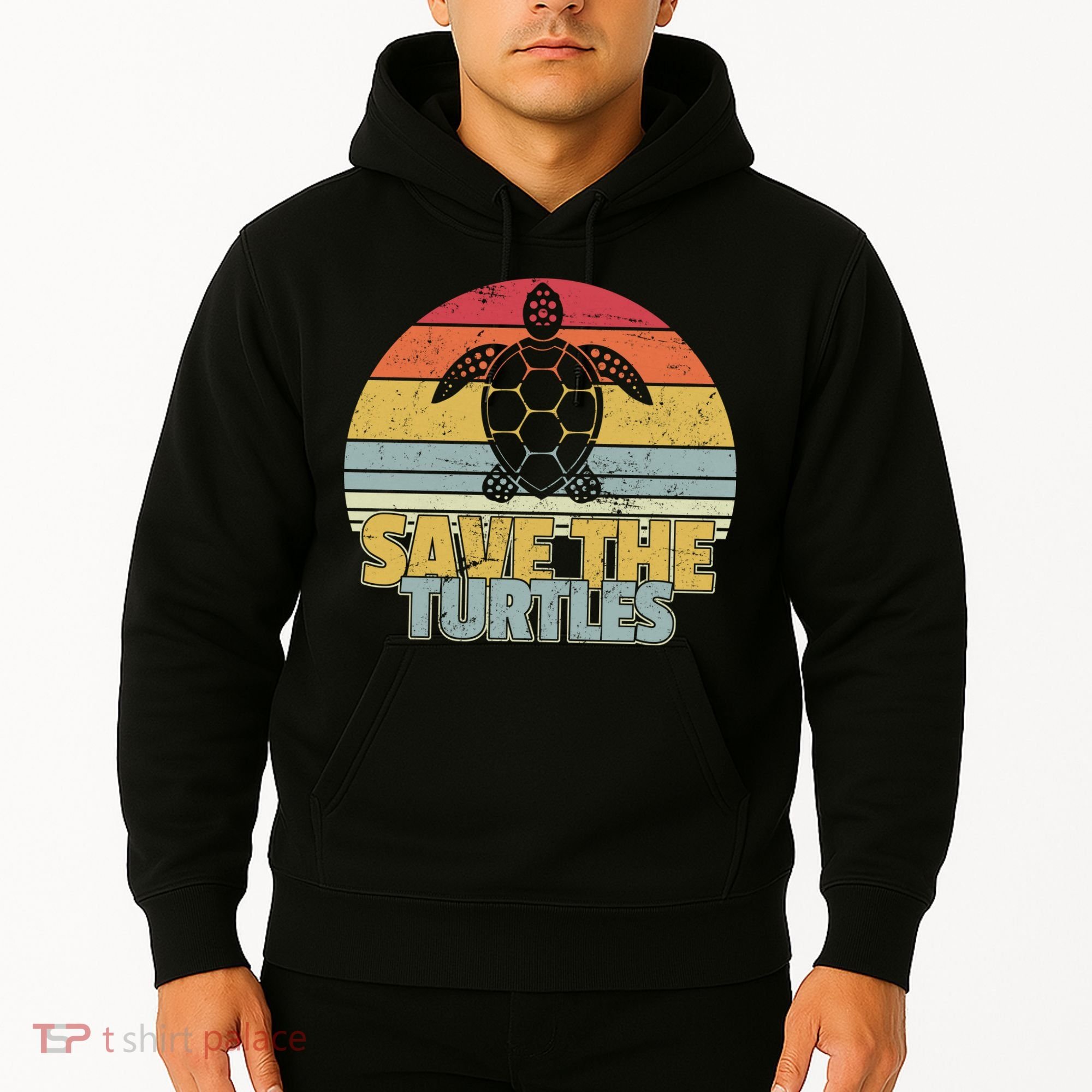Save The Turtles Retro Style Hoodie