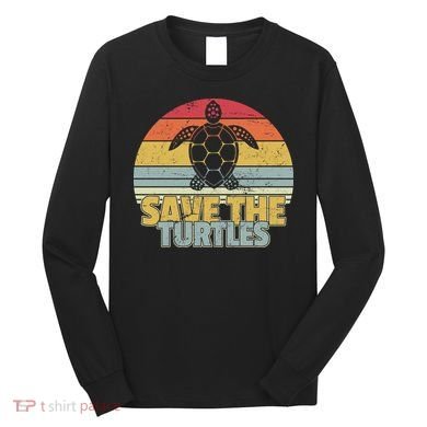 Save The Turtles Retro Style Long Sleeve Shirt
