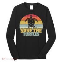 Save The Turtles Retro Style Long Sleeve Shirt thumb 0