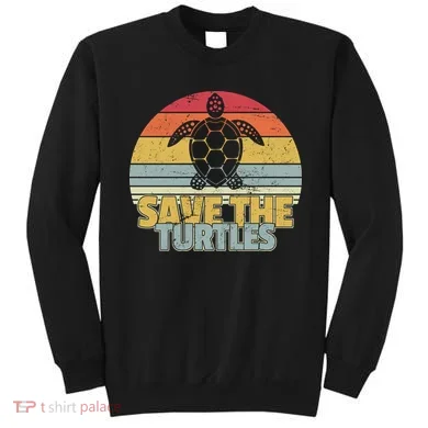 Save The Turtles Retro Style Sweatshirt