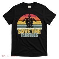 Save The Turtles Retro Style T-Shirt thumb 0