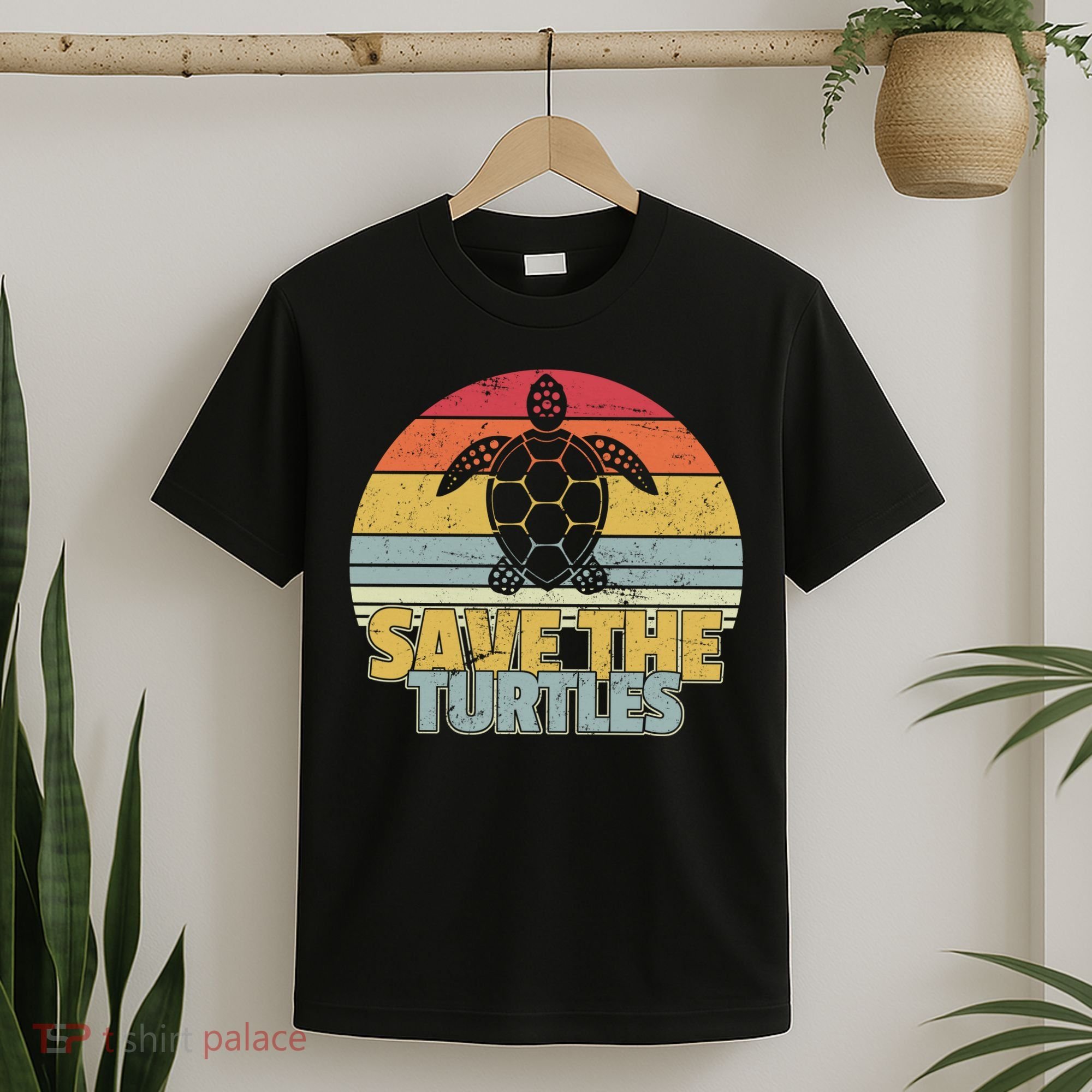 Save The Turtles Retro Style T-Shirt
