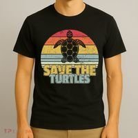 Save The Turtles Retro Style T-Shirt thumb 3