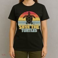 Save The Turtles Retro Style T-Shirt thumb 4