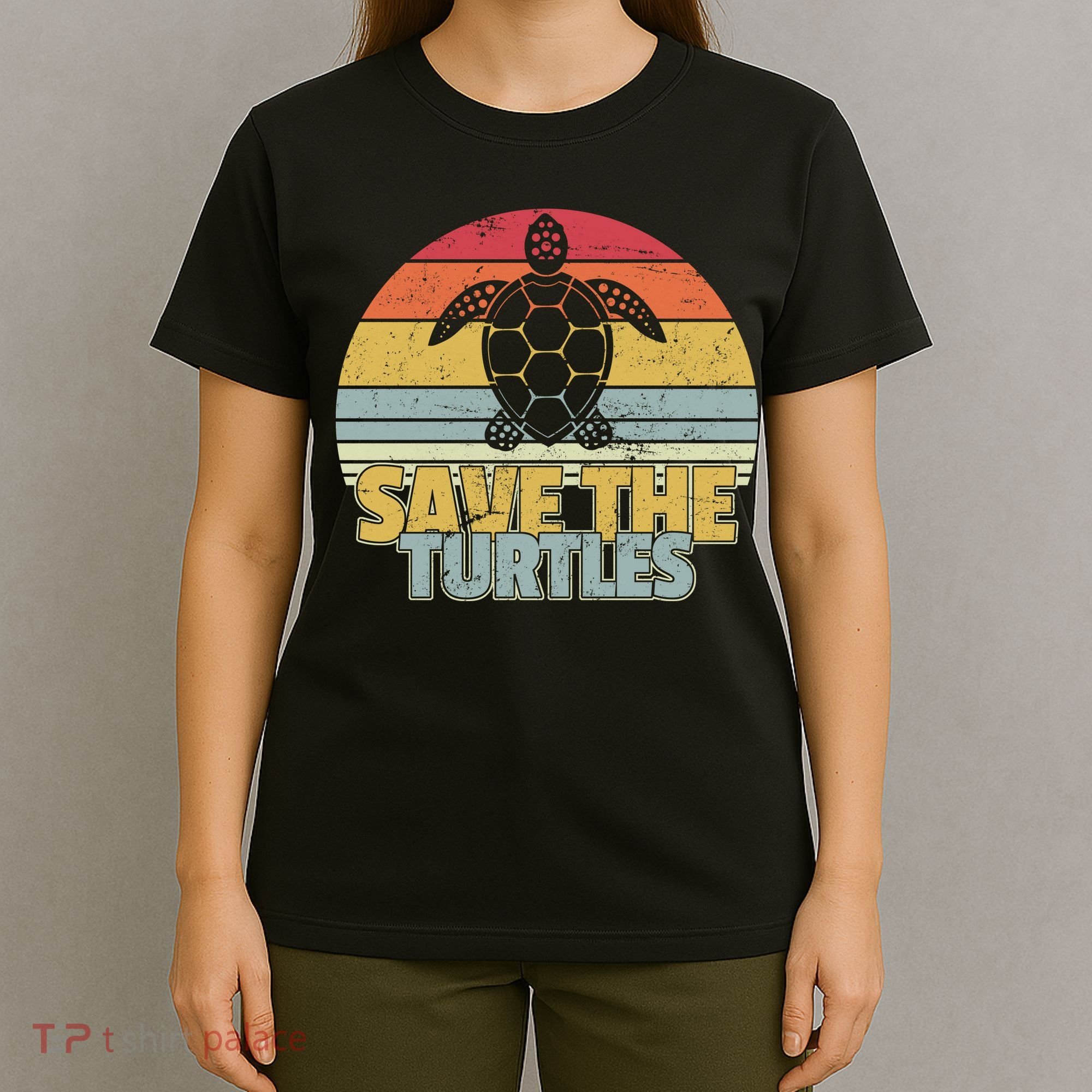 Save The Turtles Retro Style T-Shirt