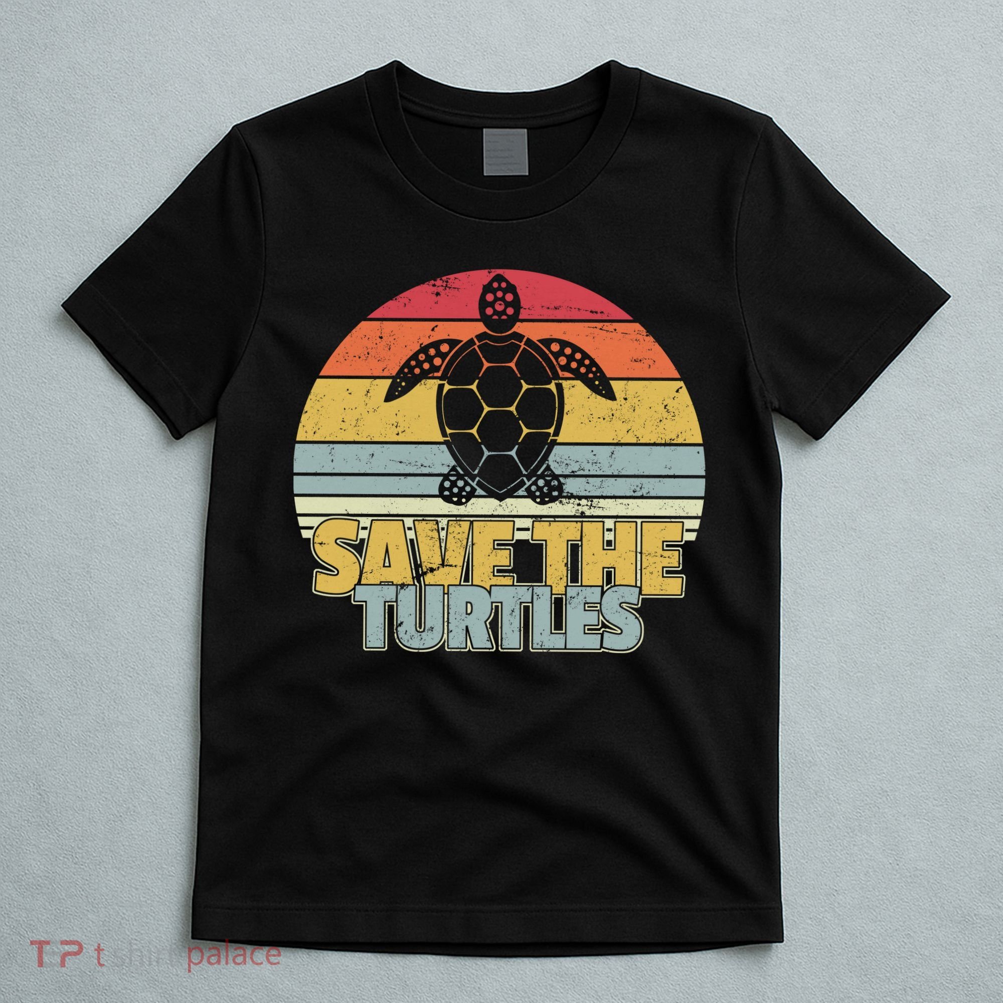 Save The Turtles Retro Style T-Shirt