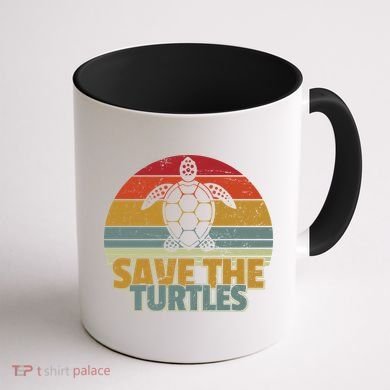 Save The Turtles Retro Style Coffee Mug back