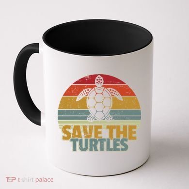 Save The Turtles Retro Style Coffee Mug